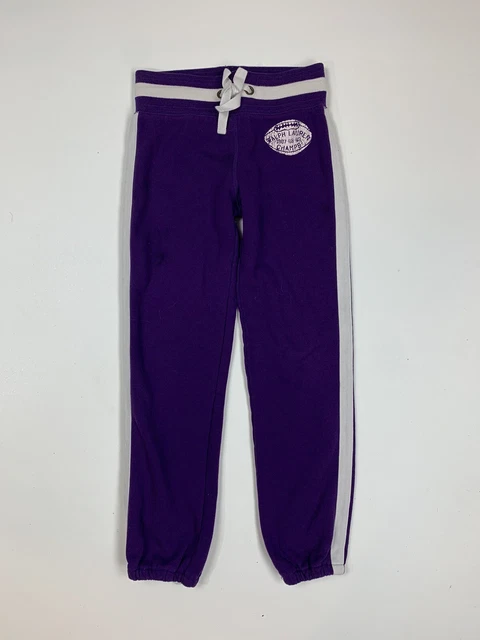 Ralph Lauren Girls Jogger Lounge Sweatpants Sz M 8-10 Purple Rugby Pants
