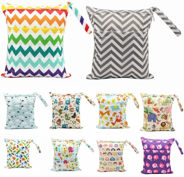 2 Pockets Children Kids Wet Bag for Nappies Swimmers Bathers Swimming waterproof