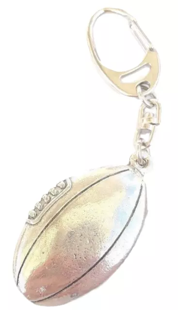 Rugby Ball Handcrafted from Solid Pewter In the UK Key Ring-PAG