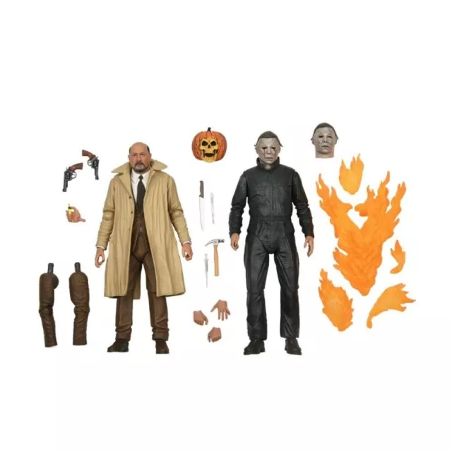 Michael Myers &amp; Dr Loomis Halloween II pack 2 Figurines Ultimate Neca