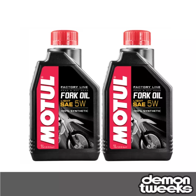 2 x Motul Factory Line 5W Fully Synthetic Motorcycle Suspension Fork Oil - 1L