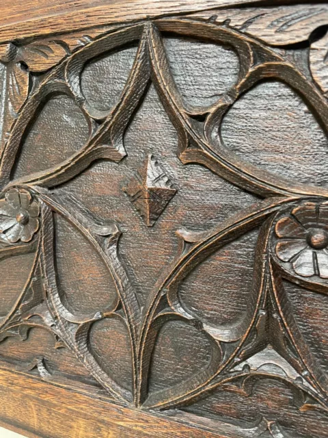 An Exceptional French Gothic Revival Church panel carved oak circa 1880-3