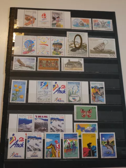 Andorre Lot 25 Timbres Neufs** De 1992 A 1993. Bonne Valeur