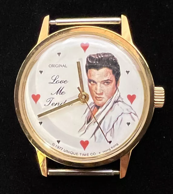 1977 Elvis  “Love Me Tender” wrist Watch 17 Jewel - Unique Time Co. Works Good!