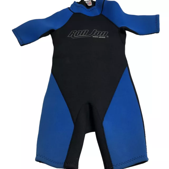 RON JON SIZE 6 Childs Wetsuit Spring Shorty Kids Wetsuit Black & Blue ...