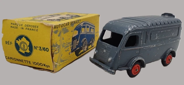 Miniature CIJ Renault Goélette 1000kgs - Fourgon Gris Foncé Jantes Rouges - Réf 3/60