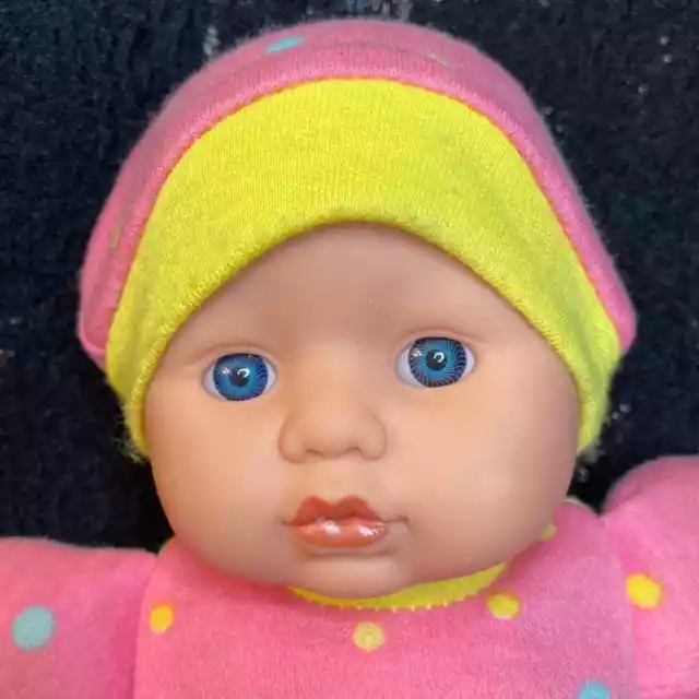 Gi-Go Toys Plush Soft Body Vinyl Face Girl Baby Doll Yellow Pink Blue Yellow Dot 2