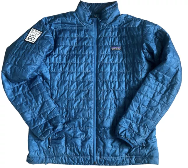 PATAGONIA MEN’S NANO Puff Jacket Sz L Blue Quilted Insulated Company ...