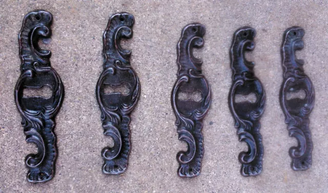 set of 5 Romanian cast iron key lock hold door locks furniture cabinet decor 3