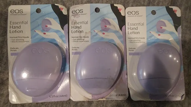 3 Packs  EOS Essential Hand Lotion Delicate Petals 1.5 fl oz ea READ DESCRIPTION