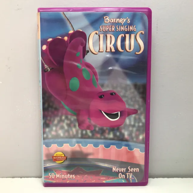 BARNEY SUPER SINGING Circus VHS Video Tape Sing-Along Song ActiMates ...