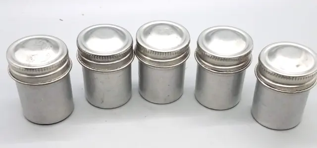 Vintage 35mm Metal Film Canisters Can Kodak Lot of 5 Collectable Geocache