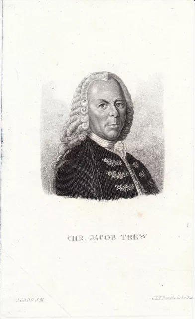 Portrait XIXe Christoph Jacob Trew Botanique Allemagne Médecine 1824