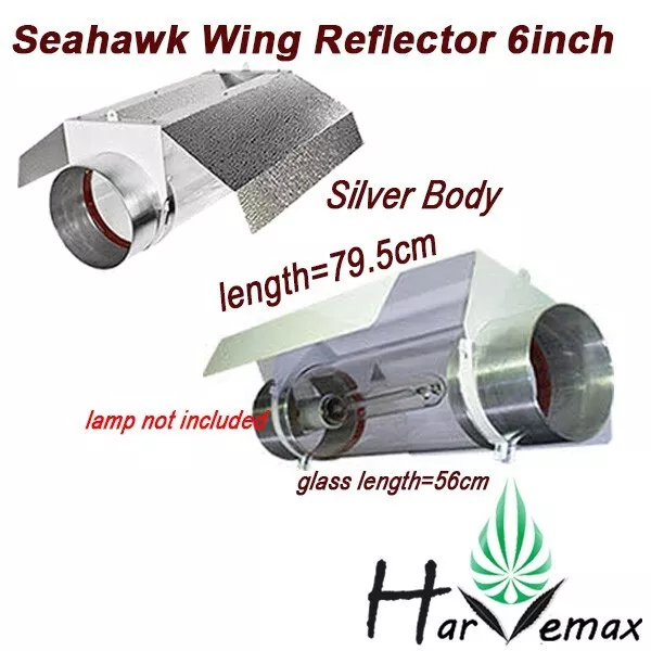 6"/150mm Seahawk Silver Cooltube Reflector Hydroponics For HPS/MH Lamp Fan Cool