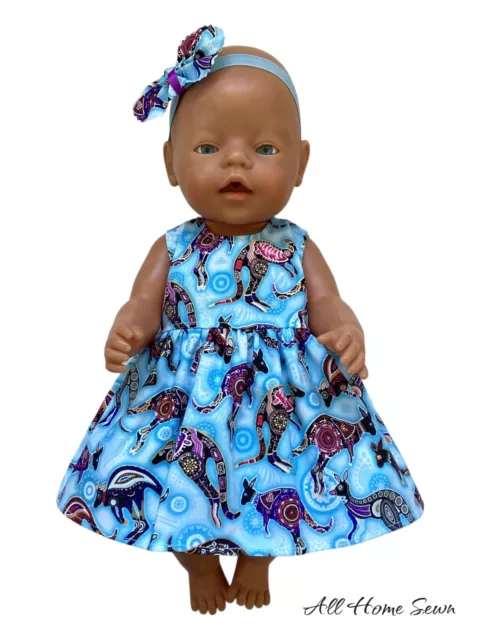 DOLLS CLOTHES FOR 17" BABY BORN DOLL *Indigenous ~ Aboriginal ~Dress~Headband*