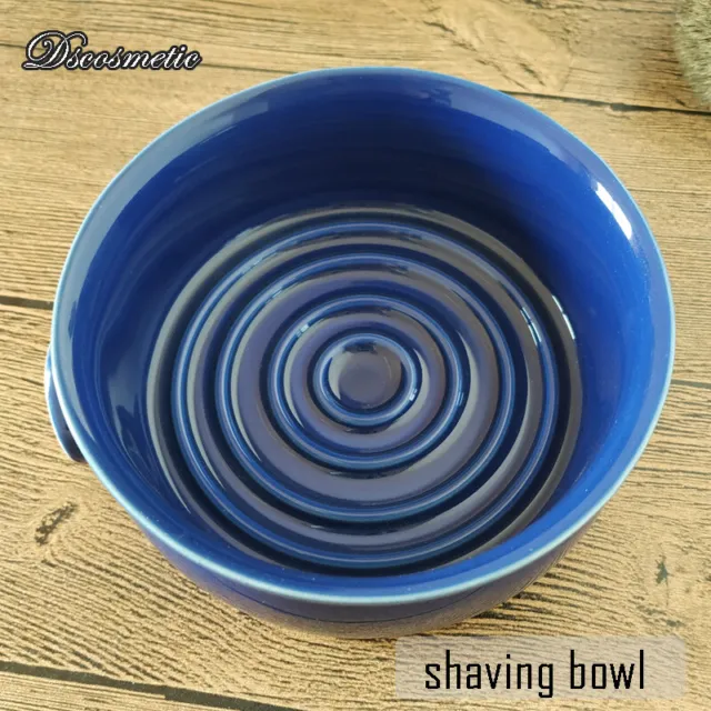 Dscosmetic Wide mouth spiral black ceramics shaving bowl