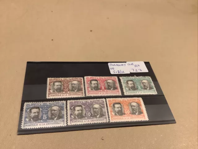 mint Paraguay Stamps Sg 507/12 Our Ref 727