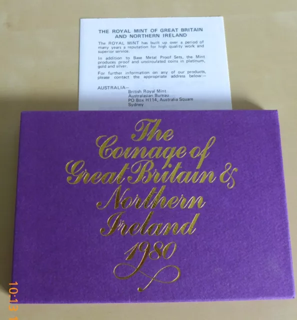 1980 Royal Mint Coinage Of Great Britain And Northern Ireland Proof Coin Set