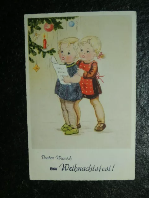 Alte AK , Kinder singen unterm Weihnachtsbaum , .. Weihnachtsfest , (B459)