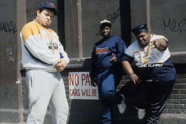 RAP GROUP THE Fat Boys appear in a portrait taken on April 5, 198 - Old ...