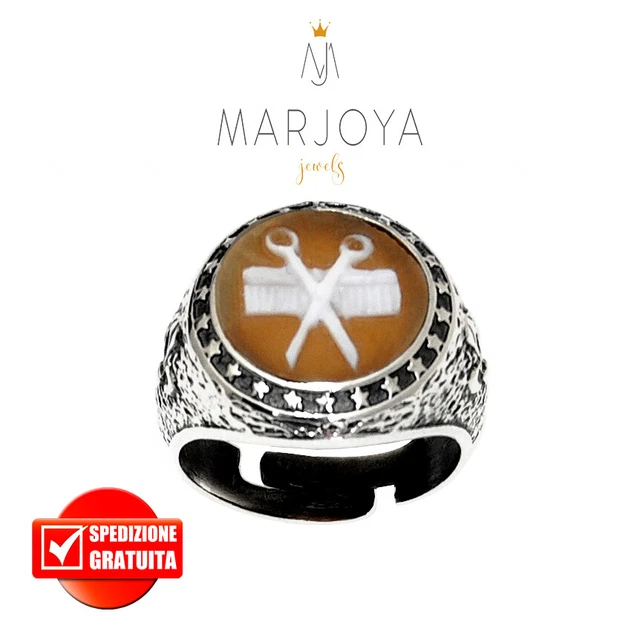 ANELLO CAMMEO IN argento 925 brunito,regolabile,uomo,sigillo