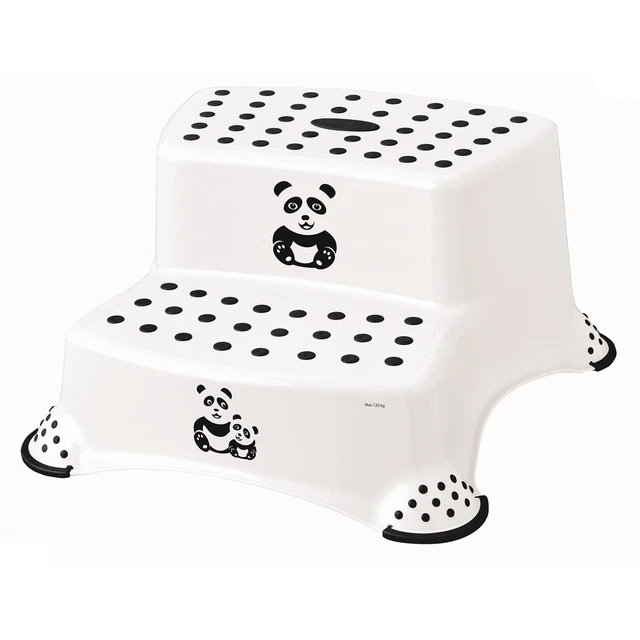 Keeeper Tritthocker zweistufig mit Anti-Rutsch-Funktion Panda Weiß TOP