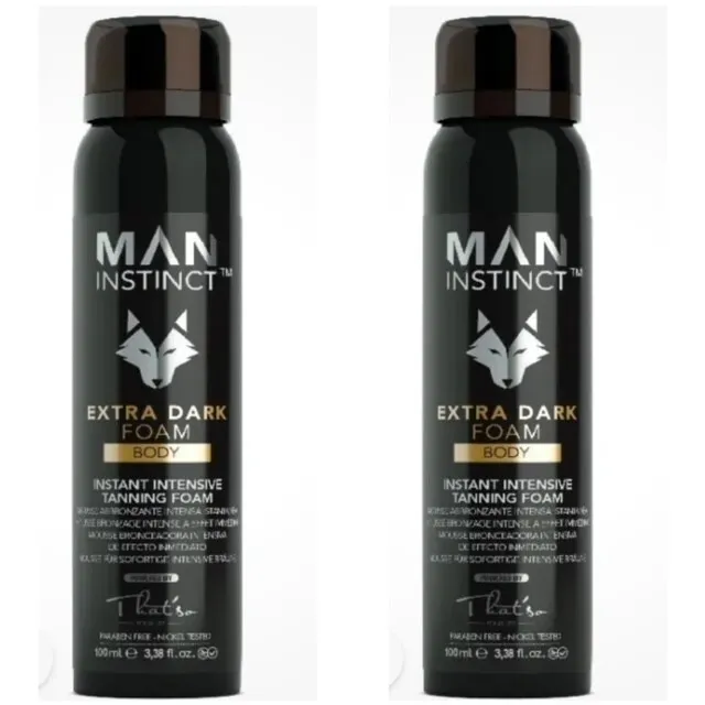 That'so Man Instinct Extra Dark Foam Body 100ml Instant Tanning Foam DUO PACK