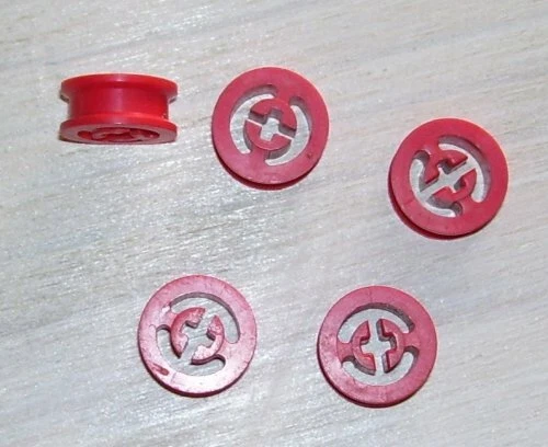 LEGO Lot de 5 roues rouges 3482 - Vintage - #8
