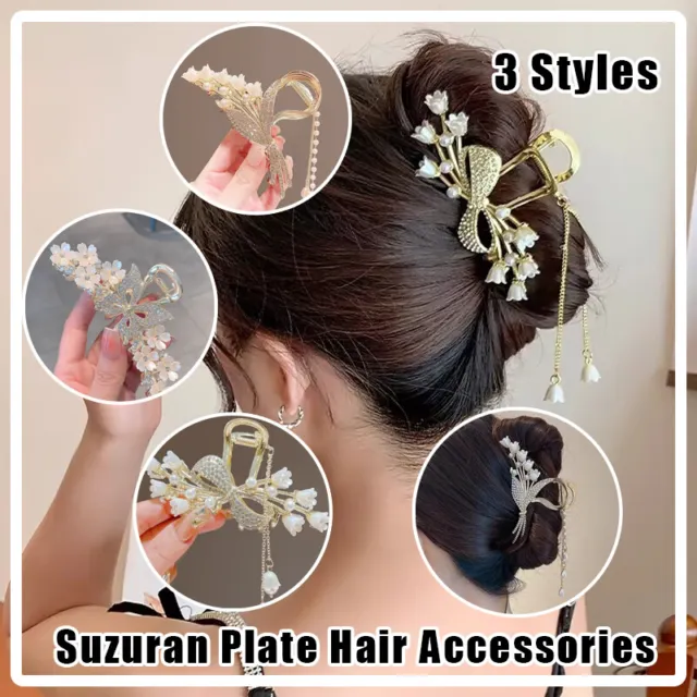Rhinestone Pearl Butterfly Hair Clip Elegant Girls Hair Claws Hair Accessories