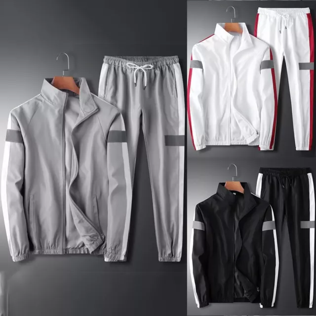 Fashion Leisure Tracksuits Mens Winter Zip Up Autumn Cardigan Colorblock