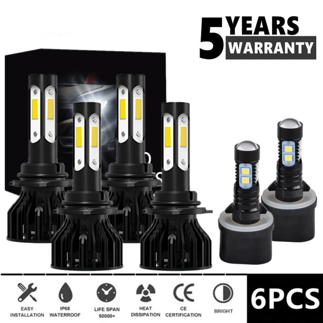For GMC Jimmy 1996-2005 - 6PCS LED Headlights + Fog Light Bulbs Conversion Kit