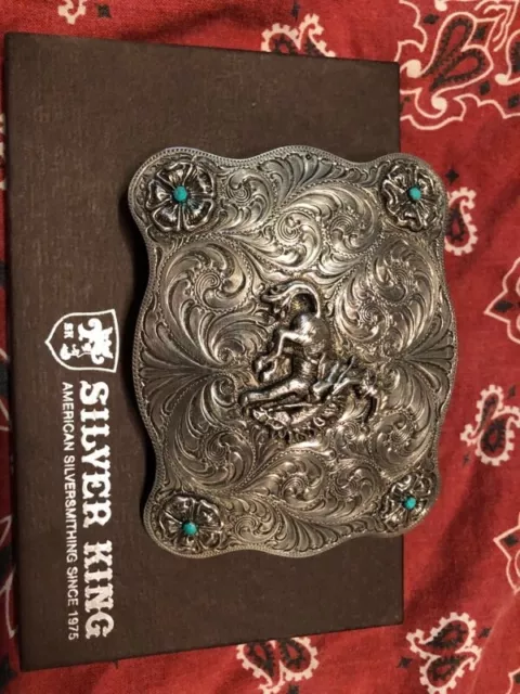 Sterling Silver belt buckle by Silver King. 