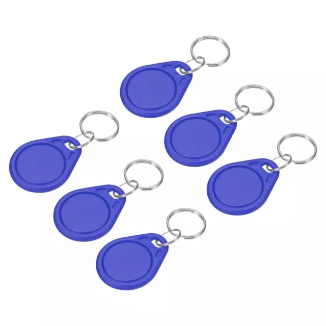 6Pcs RFID Key Fobs 13.56MHz Read Only Proximity IC Card Smart Token Tag Blue