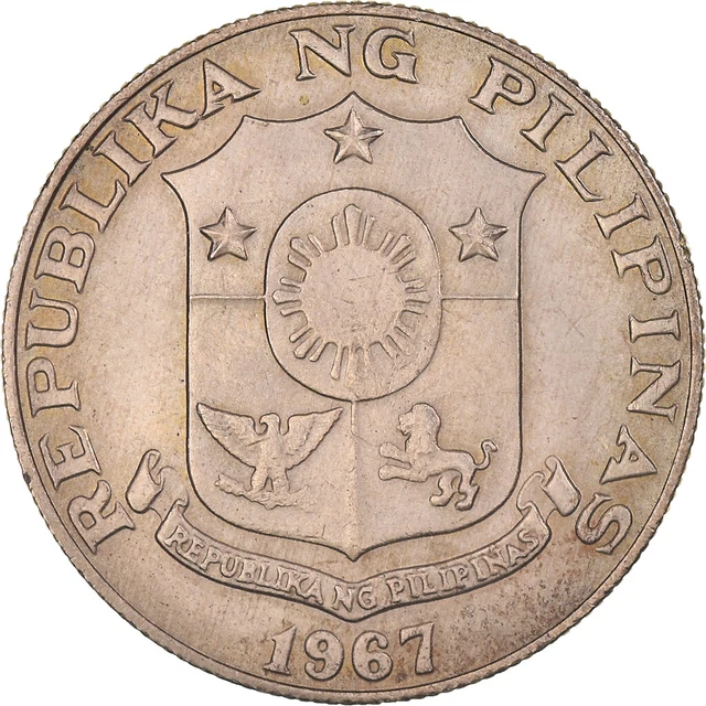 [#1042763] Coin, Philippines, 50 Sentimos, 1967, AU, Copper-Nickel-Zinc, KM:200
