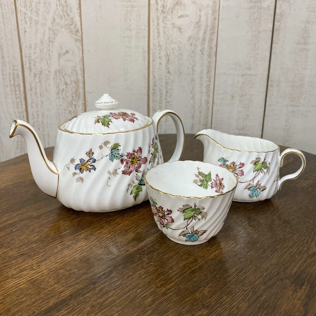 Minton #3 Antique Tea Set 3 Pieces Pot Jug Sugar Bowl Circa 1912-1950