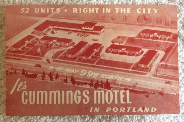 Cummings Motel - Portland, Oregon - Postcard