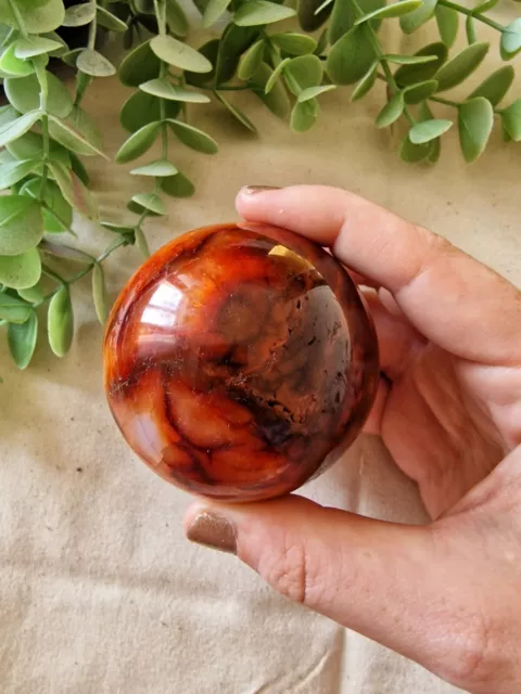 Large Carnelian Egg S1, 330G, Crystal, Gemstone, Natural, Stone, Gift.