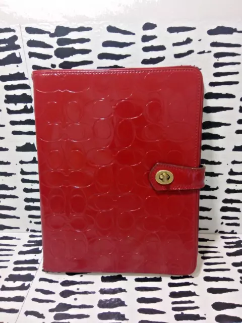 Rare Red Authentic Coach iPad 2 tablet case patent leather (read)