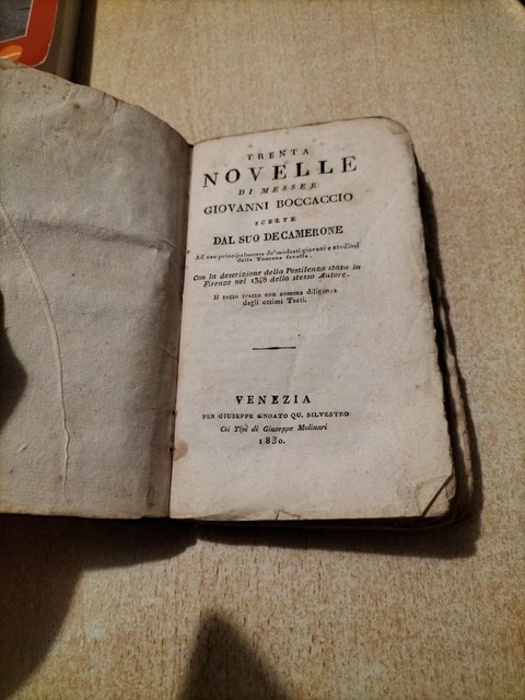 Trenta Novelle di Giovanni Boccaccio Venezia 1830