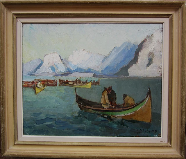 Knut Ranum KNUT NORMAN 1896-1977, Lofotenfischer, um 1950 EUR 240,00 - PicClick DE
