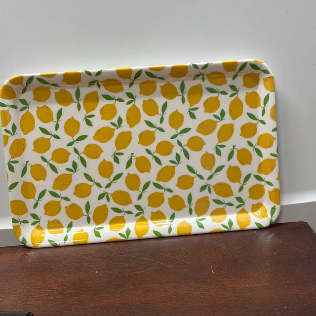 Love TM lemon plastic serving tray 12x7.5 inches