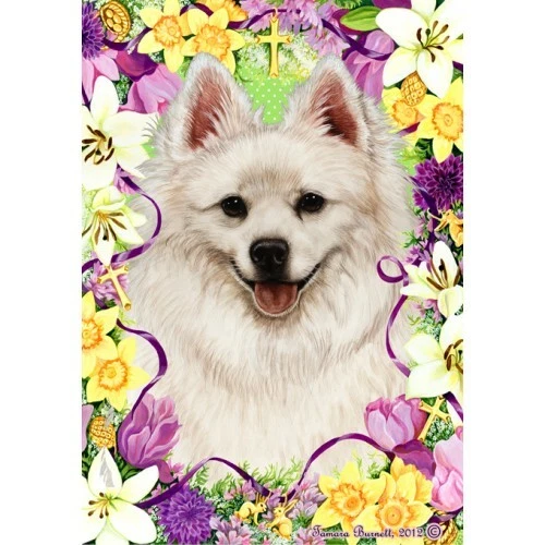 Easter House Flag - American Eskimo 33126