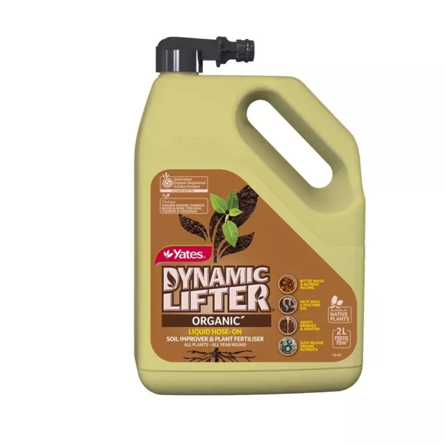 Yates 2L Dynamic Lifter Organic Hose On Soil Improver And Plant Fertiliser