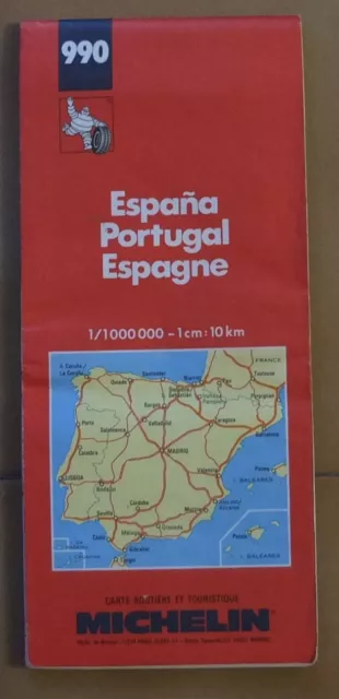 1994 Carte Michelin Espagne Portugal N° 990