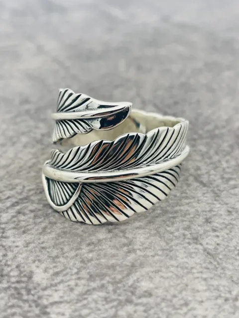 Wild Eagle Wing Feather Design 925 Silver Ring Angel Wing Style Handmade Unique