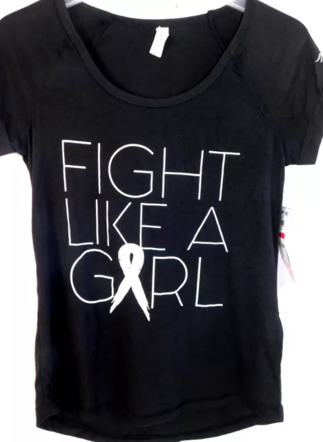 New Ideology Small Black Fight Like A Girl Tee T-Shirt
