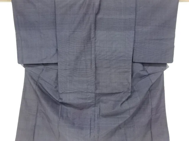 6531454: Japanese Kimono / Antique Mens Ensemble Kimono / Tsumugi / Woven Grid