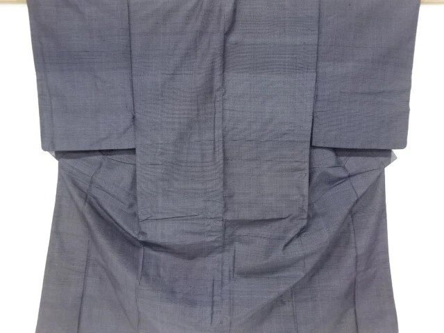 6531454: Japanese Kimono / Antique Mens Ensemble Kimono / Tsumugi / Woven Grid