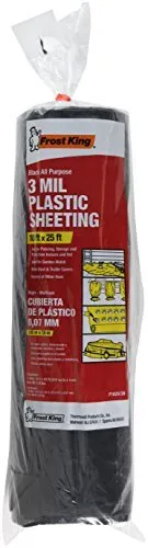 Plastic Sheeting Roll 10 X 25 Ft Black 3 Mil Drop Cloth Duty Polyethylene-Cover