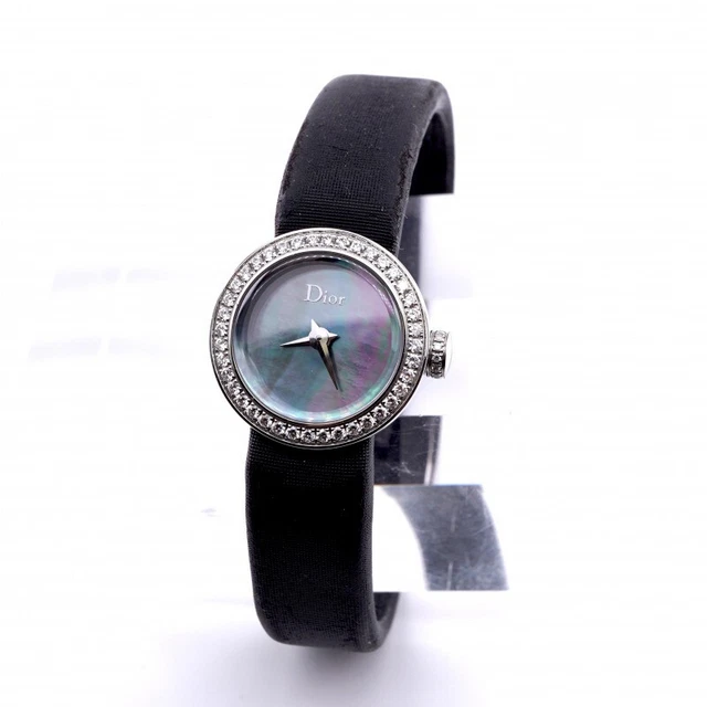 Dior La Mini D de Dior Diamond Bezel Stainless Ladies Watch Pre-Owned [b0531]
